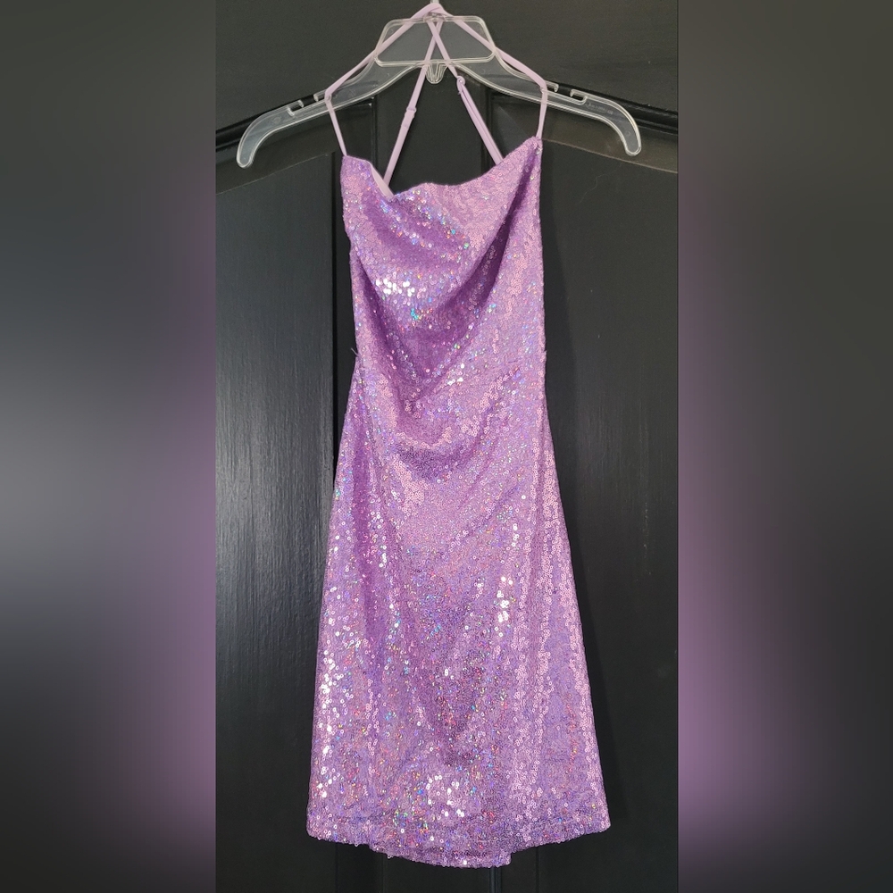 Lucy in the Sky Lavender Sequin Mini Dress NWOT Sz Medium  NEVER WORN
